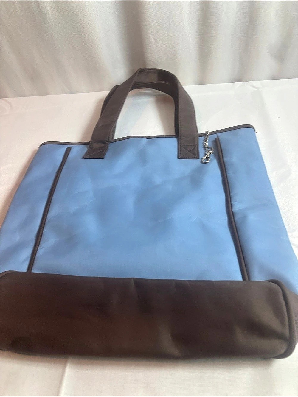 Curves Blue & Brown Tote Bag - Picture 2 of 3